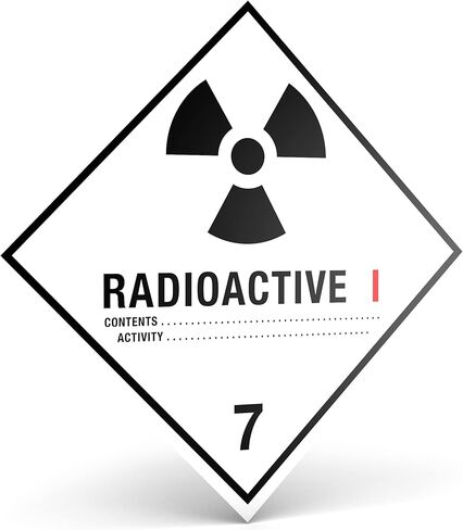 D.O.T. Labels - Hazard Class 7 DOT Radioactive I Hazmat Labels 4" X 4" Square Stickers - 500 Adhesive Labels Per Roll, Made in the USA by Kenco (1) in Saudi Arabia