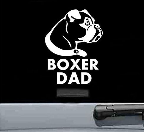 ملصق لاصق من الفينيل من JS Artworks Boxer Dad (أبيض) in Kuwait
