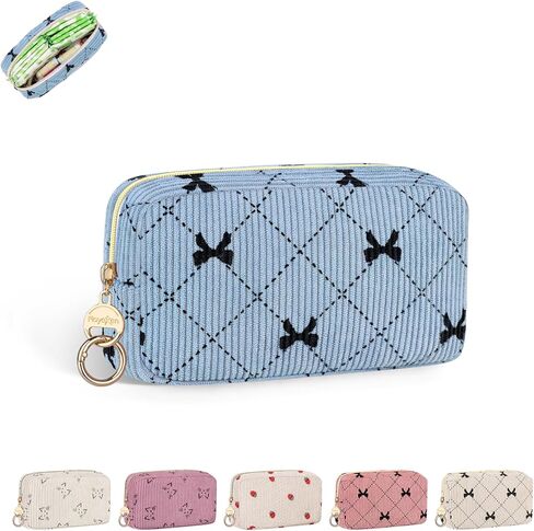 حامل سدادة قطنية للمحفظة، حقيبة فترة لطيفة مع مشبك حلقي، حقيبة تنظيم حقيبة تامبون المحمولة للمنتجات النسائية (الفراولة) in Kuwait