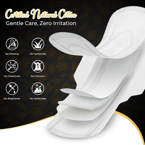 VM89 Biodegradable Sanitary Pads with Wings – Organic Cotton Pads for Women, Day Use, Organic Pad with 100% Cotton Topsheet, Period & Cotton Pad for Women – 280mm in Saudi Arabia