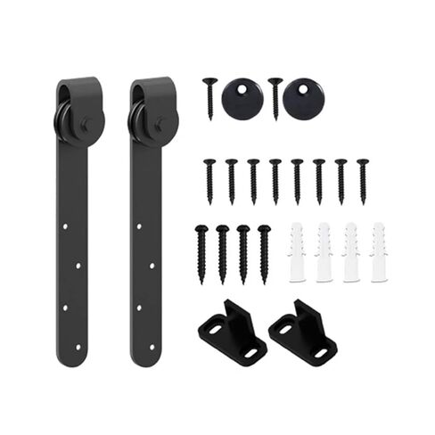 Sliding Barn Door Hardware Kit Track System with Roller Floor Guide Cabinet Door Hanging Rail Wheels Mounting Brackets in Saudi Arabia
