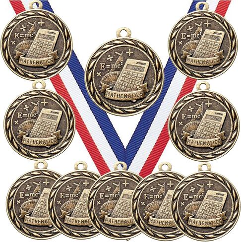 Express Medals Pack of 10 (or More) 2 Inch Gold Math Award Medals Variations with or Without Engraving Personalization Engraved Custom Text Names in Saudi Arabia