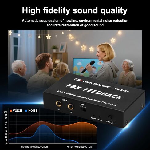 كاتم صوت احترافي، ميكروفون 2 في 2 مخرج، معالج صوتي مضاد للصرير، محول تردد لنظام الصوت، القضاء على الضوضاء الناتجة عن الفرق بين الإشارة الرقمية والتناظرية in Kuwait