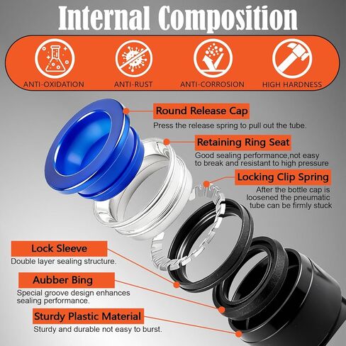 60 قطعة 1/4 "مجموعة متنوعة من تركيبات خرطوم الهواء سريعة التوصيل، ادفع لتوصيل التركيبات، مع تركيبات خط الهواء الموضوع NPT لنظام فرامل الهواء in Kuwait