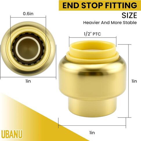 5 قطع غطاء نهاية الأنبوب مقاس 1/2 بوصة، تجهيزات سباكة يتم الضغط عليها للتوصيل مع مشبك فصل، توقف نهاية الأنابيب عالي التحمل لأنابيب PEX والنحاس وCPVC in Kuwait