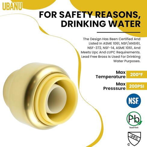 5 قطع غطاء نهاية الأنبوب مقاس 1/2 بوصة، تجهيزات سباكة يتم الضغط عليها للتوصيل مع مشبك فصل، توقف نهاية الأنابيب عالي التحمل لأنابيب PEX والنحاس وCPVC in Kuwait