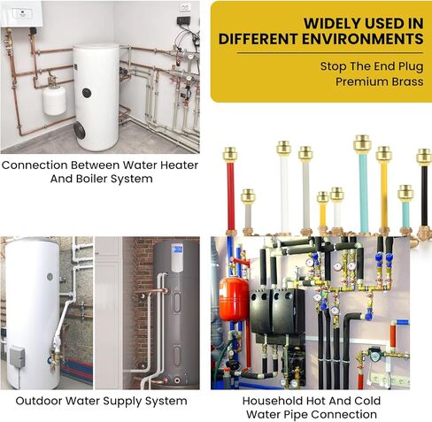 5 قطع غطاء نهاية الأنبوب مقاس 1/2 بوصة، تجهيزات سباكة يتم الضغط عليها للتوصيل مع مشبك فصل، توقف نهاية الأنابيب عالي التحمل لأنابيب PEX والنحاس وCPVC in Kuwait