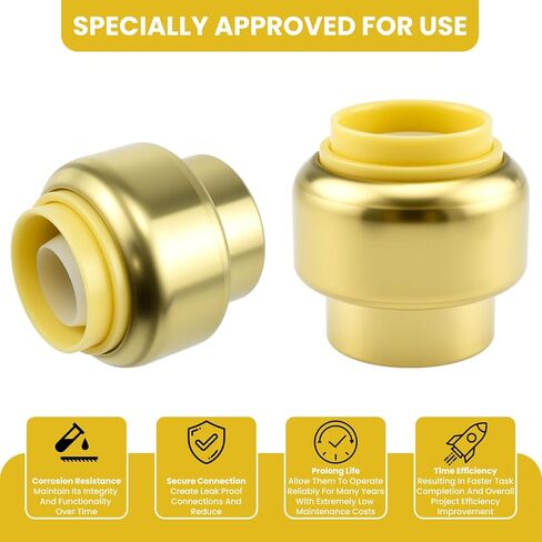 5 قطع غطاء نهاية الأنبوب مقاس 1/2 بوصة، تجهيزات سباكة يتم الضغط عليها للتوصيل مع مشبك فصل، توقف نهاية الأنابيب عالي التحمل لأنابيب PEX والنحاس وCPVC in Kuwait