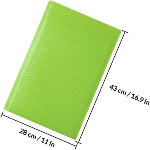 20pcs Waterproof Thickened Matte Film Bubble Courier Bags, Shockproof Protective Pouches for Clothing Packaging, 28x43cm Green and Black Po Film Envelopes in Saudi Arabia