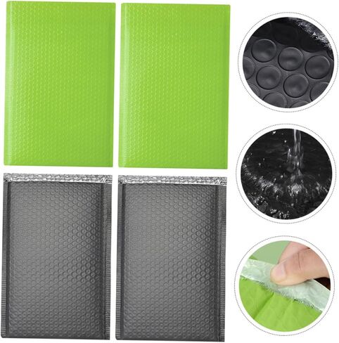 20pcs Waterproof Thickened Matte Film Bubble Courier Bags, Shockproof Protective Pouches for Clothing Packaging, 28x43cm Green and Black Po Film Envelopes in Saudi Arabia
