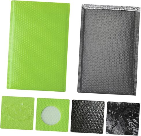20pcs Waterproof Thickened Matte Film Bubble Courier Bags, Shockproof Protective Pouches for Clothing Packaging, 28x43cm Green and Black Po Film Envelopes in Saudi Arabia