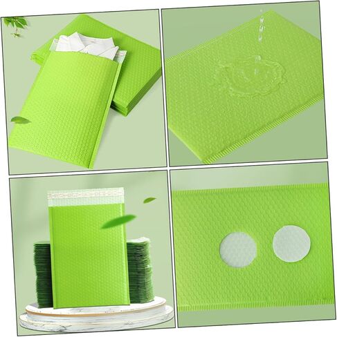 Cabilock 20pcs Thickened Matte Bubble Pouch Shipping Bags Waterproof Shock-absorbent Packaging Bags for Clothing Mailer, Green and Black Po Film 28x43cm for Secure Courier Use in Saudi Arabia