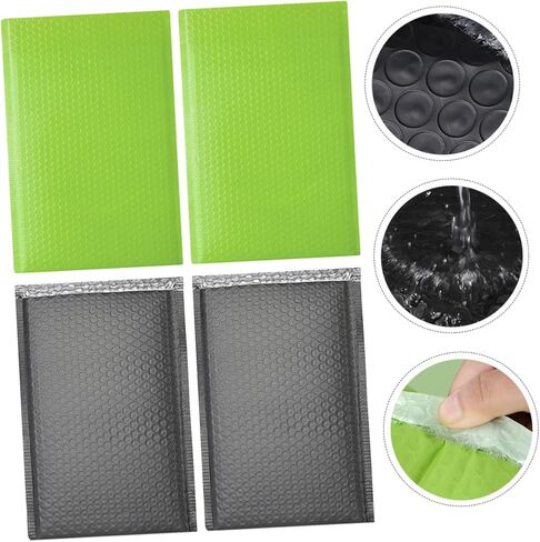 Cabilock 20pcs Thickened Matte Bubble Pouch Shipping Bags Waterproof Shock-absorbent Packaging Bags for Clothing Mailer, Green and Black Po Film 28x43cm for Secure Courier Use in Saudi Arabia