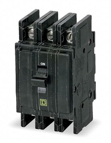 Square D Unit Mount Circuit Breaker, QOU, Number of Poles 3, 15 Amps, 240VAC, Standard in Saudi Arabia