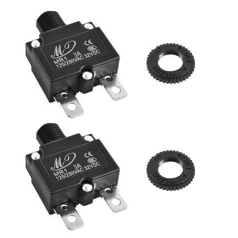 2 Pcs 5 Amps Thermal Circuit Breakers，125-250V AC 32V DC Manual Reset Thermal Circuit Breaker for Automotive, Industrial, Marine and More in Saudi Arabia