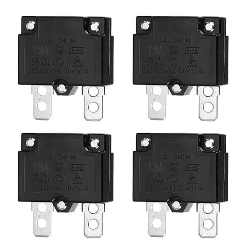 MECCANIXITY 4 Pcs 10Amp Push Button Circuit Breaker,125/250V AC 50V DC Automatic Reset Thermal Overload Protector Thermal Circuit Breaker for Industrial Auto Cars in Saudi Arabia