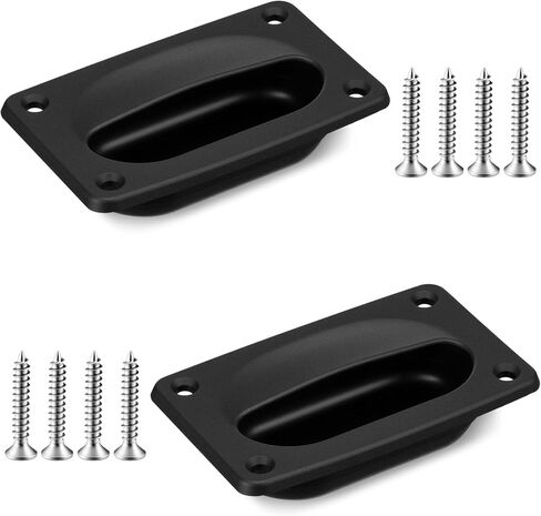 BBTO Marine Flush Pull Hatch Handle with Mount Screws Black Recessed Square Boat Hatch Pull Flush Lift for Boat Decks Hatches Compartments Yacht Cabin Accessories, 3.62 x 2.23 Inch in Saudi Arabia