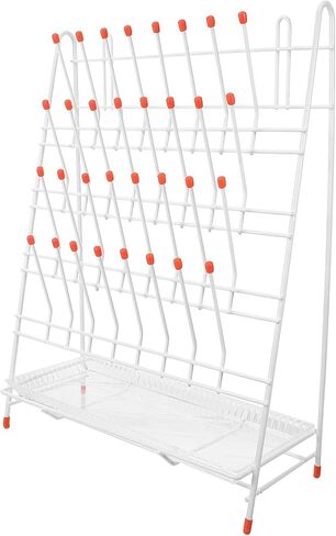 Homoyoyo 32-peg Laboratory Test Tube Drying Rack with Plastic-Coated Metal Frame, Glassware Draining Holder for Beakers and Bottles, Space-Saving Lab Drying Stand for Scientific Use in Saudi Arabia