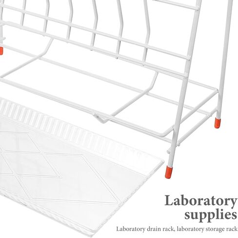 Homoyoyo 32-peg Laboratory Test Tube Drying Rack with Plastic-Coated Metal Frame, Glassware Draining Holder for Beakers and Bottles, Space-Saving Lab Drying Stand for Scientific Use in Saudi Arabia