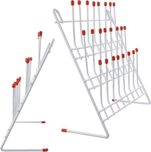 Healeved Laboratory Draining Drying Rack 24-Position Metal Test Tube Holder with Pegs for Science Glassware and Beaker Drying in Lab Use in Saudi Arabia