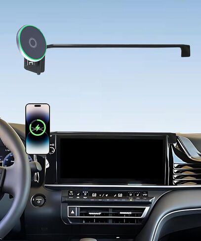 Car Phone Holder for Toyota Camry 2021 2022 2023 2024 Accessories Apply to 7 Inch Touch Screen 15W Fast Wireless Charger Screen Fixed Clip Cell Phone Mount Hands-Free 360 Degree Rotation in Kuwait