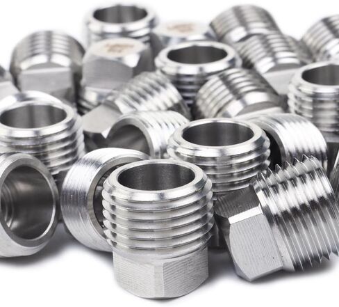 LTWFITTING Stainless Steel 316 Pipe Square Head Plug Fittings 1/2-Inch Male NPT Air Fuel Water Boat(Pack of 200) in Saudi Arabia