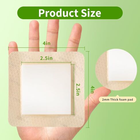 Silicone Foam Dressing 4"x4" with Border 10 Pack - Waterproof Wound Care Bandage for Pressure Sores, Diabetic Ulcers & Bed Sores - High Absorbency in Saudi Arabia