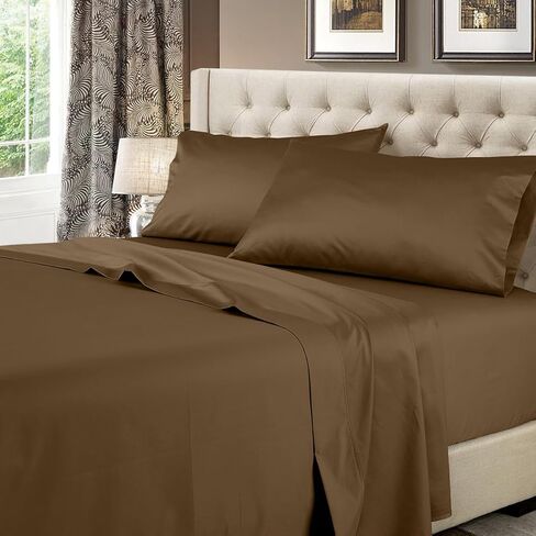Royal Hotel Bedding Solid White 600-Thread-Count 4pc Olympic Queen Bed Sheet Set 100-Percent Cotton, Sateen Solid, Deep Pocket in Saudi Arabia