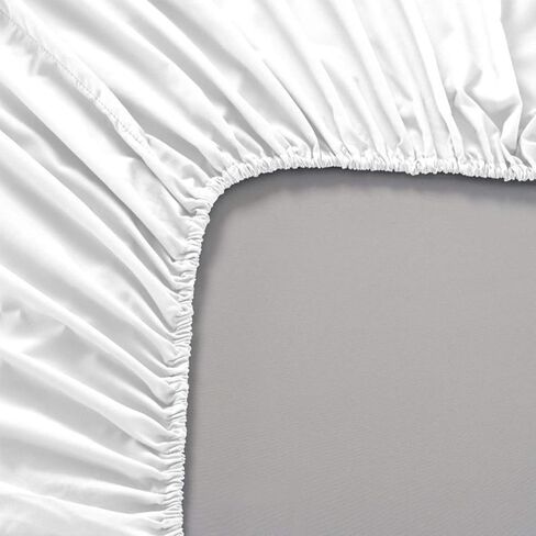 Royal Hotel Bedding Solid White 600-Thread-Count 4pc Olympic Queen Bed Sheet Set 100-Percent Cotton, Sateen Solid, Deep Pocket in Saudi Arabia