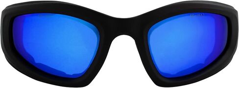 نظارات Epoch Eyewear Goggle للرياضات والدراجات النارية نظارات أمان مبطنة ANSI Z78.1 إطار أسود مع عدسة مرآة زرقاء in Saudi Arabia