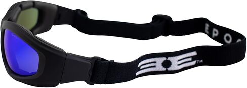 نظارات Epoch Eyewear Goggle للرياضات والدراجات النارية نظارات أمان مبطنة ANSI Z78.1 إطار أسود مع عدسة مرآة زرقاء in Saudi Arabia