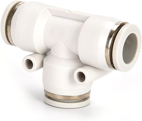 Pneumatic Tee Connector T-shaped White Black Plastic Air Pipe Quick Plugs With Variable Diameter PE6/8/10/12 1Pcs(PEG16-12-16) in Saudi Arabia