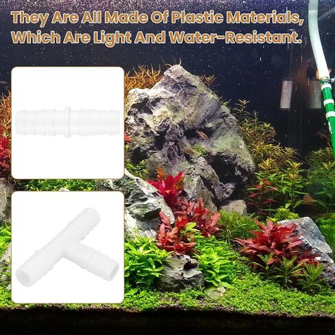 12 قطعة من تركيبات خرطوم بلاستيكية مقاس 3/8 بوصة، موصلات مستقيمة وعلى شكل حرف T ثلاثية الاتجاهات، محولات وصلة ربط شائكة لأنابيب الهواء/المياه، مثالية لحوض السمك والقوارب والأعمال اليدوية in Kuwait