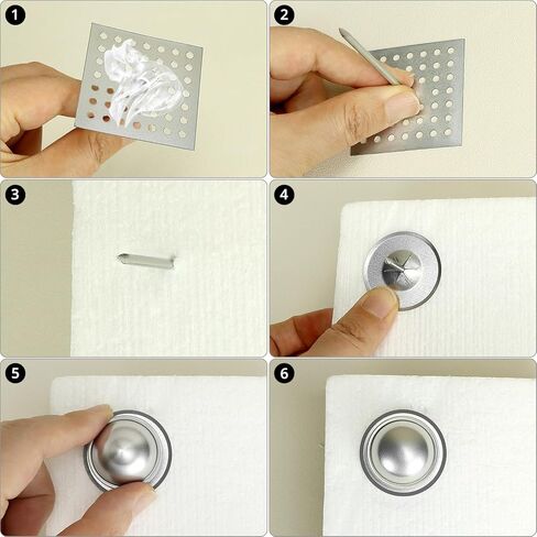 QWORK Perforated Insulation Pins 2-1/2 inch, 7/8 Inch Aluminum Insulation Hangers Cap,1.5 Inch Self Locking Washers, for Foam Wall Board, 50 Sets / 150 Pcs in Saudi Arabia
