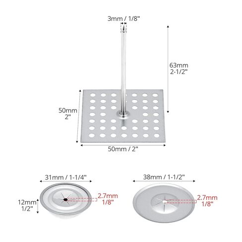 QWORK Perforated Insulation Pins 2-1/2 inch, 7/8 Inch Aluminum Insulation Hangers Cap,1.5 Inch Self Locking Washers, for Foam Wall Board, 50 Sets / 150 Pcs in Saudi Arabia