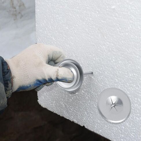 QWORK Perforated Insulation Pins 2-1/2 inch, 7/8 Inch Aluminum Insulation Hangers Cap,1.5 Inch Self Locking Washers, for Foam Wall Board, 50 Sets / 150 Pcs in Saudi Arabia