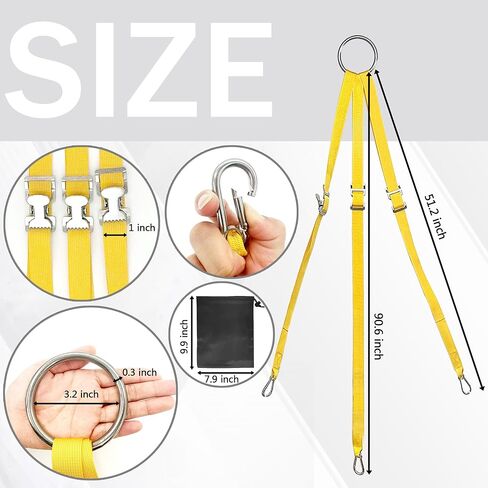 3 حبال رفع زورق عالمية للقوارب القابلة للنفخ، عالمية شديدة التحمل وقابلة للتعديل دافيت من الفولاذ المقاوم للصدأ، نظام حبال زورق من النايلون، سعة تحميل 1000 رطل in Kuwait