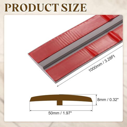 uxcell T-Molding Transition Strips, 3.28 ft x 1.97" (L x W) PVC Floor Flat Divider Strip Self Adhesive Vinyl Flooring Edging Trim for Joining Floor Gaps Doorways, Maple Wood Grain in Saudi Arabia