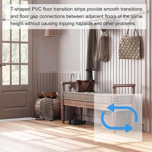 uxcell T-Molding Transition Strips, 3.28 ft x 1.97" (L x W) PVC Floor Flat Divider Strip Self Adhesive Vinyl Flooring Edging Trim for Joining Floor Gaps Doorways, Maple Wood Grain in Saudi Arabia