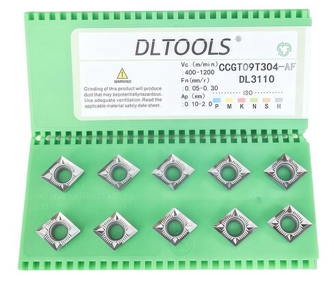 حشوات كربيد CNC الصناعية من DLTOOLS للألومنيوم CCGT21.51/ CCGT060204 لتحويل أدوات القطع والتشطيب، 10 قطع in Kuwait