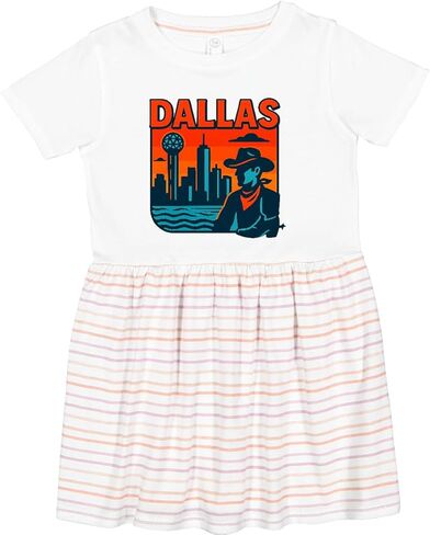 inktastic Dallas Texas Skyline Toddler Dress in Saudi Arabia