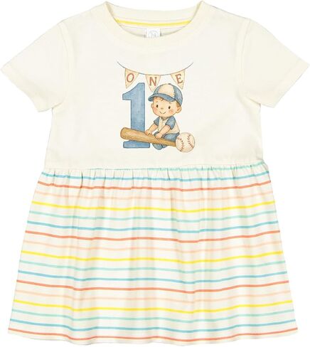 inktastic First Baseball Birthday Infant Dress in Saudi Arabia