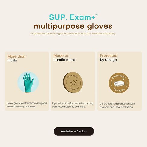SUP Nitrile Exam Gloves, Powder-Free Latex-Free Food Safe Cooking Cleaning laboratory Disposable Medical Glove, Teal 1000 Ct in Saudi Arabia