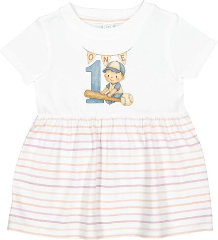 inktastic First Baseball Birthday Infant Dress in Saudi Arabia