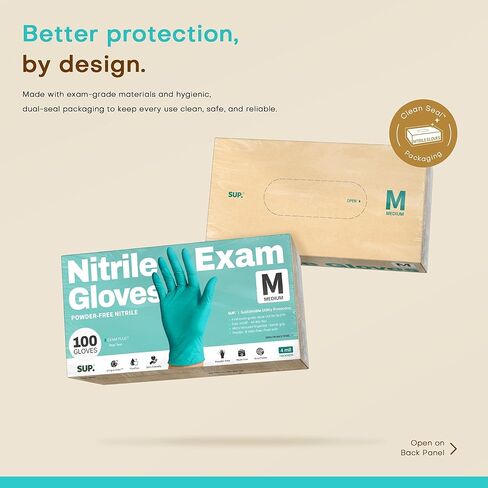 SUP Nitrile Exam Gloves, Powder-Free Latex-Free Food Safe Cooking Cleaning laboratory Disposable Medical Glove, Teal 1000 Ct in Saudi Arabia