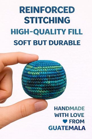 Funny Guy Mugs Footbag Balls 3 Pack Handmade Crocheted Kick Toss Balls from Guatemala Assorted Patterns Deep Sea in Saudi Arabia