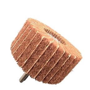 عجلة تلميع كاشطة غير منسوجة مقاس 6 مم (1/4 بوصة) للمعادن والخشب والبلاستيك ومثقاب الطاقة - قطعة واحدة (أحمر (180 حبيبة)، 30 × 30 × 6 مم) in Kuwait