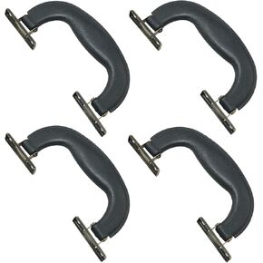 4PCS Leather Plastic Vintage Handle Bronze Feet Imitation Leather Plastic Vintage Hardware Home Decoration Antique Suitcase Fittings for Boxes Cases Luggage Suitcases Black in Kuwait