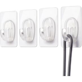 27 Pack Small Adhesive Wall Hooks, Clear Mini Hooks with Adhesive Strips, Damage Free Sticky Hooks for Hanging Decorations,Lights and Cables in Saudi Arabia