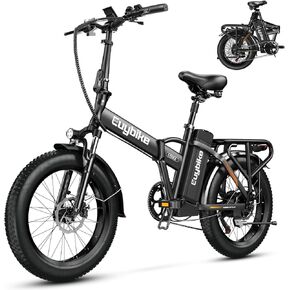 bluebiko 1000W Folding Electric Bike, 48V 20AH Large Removable Battery E Bike, 30+MPH, 80 Miles Max Range, 20" Fat Tire Electric Bike for Adults, Adult Electric Bicycles for Commute Beach Snow in Saudi Arabia